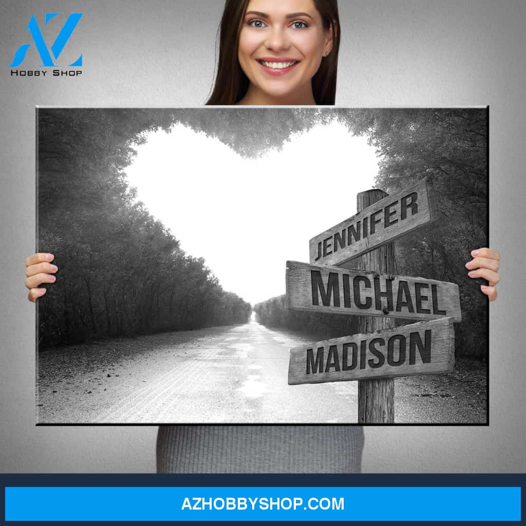 Heart Road Multi-Names Premium Canvas