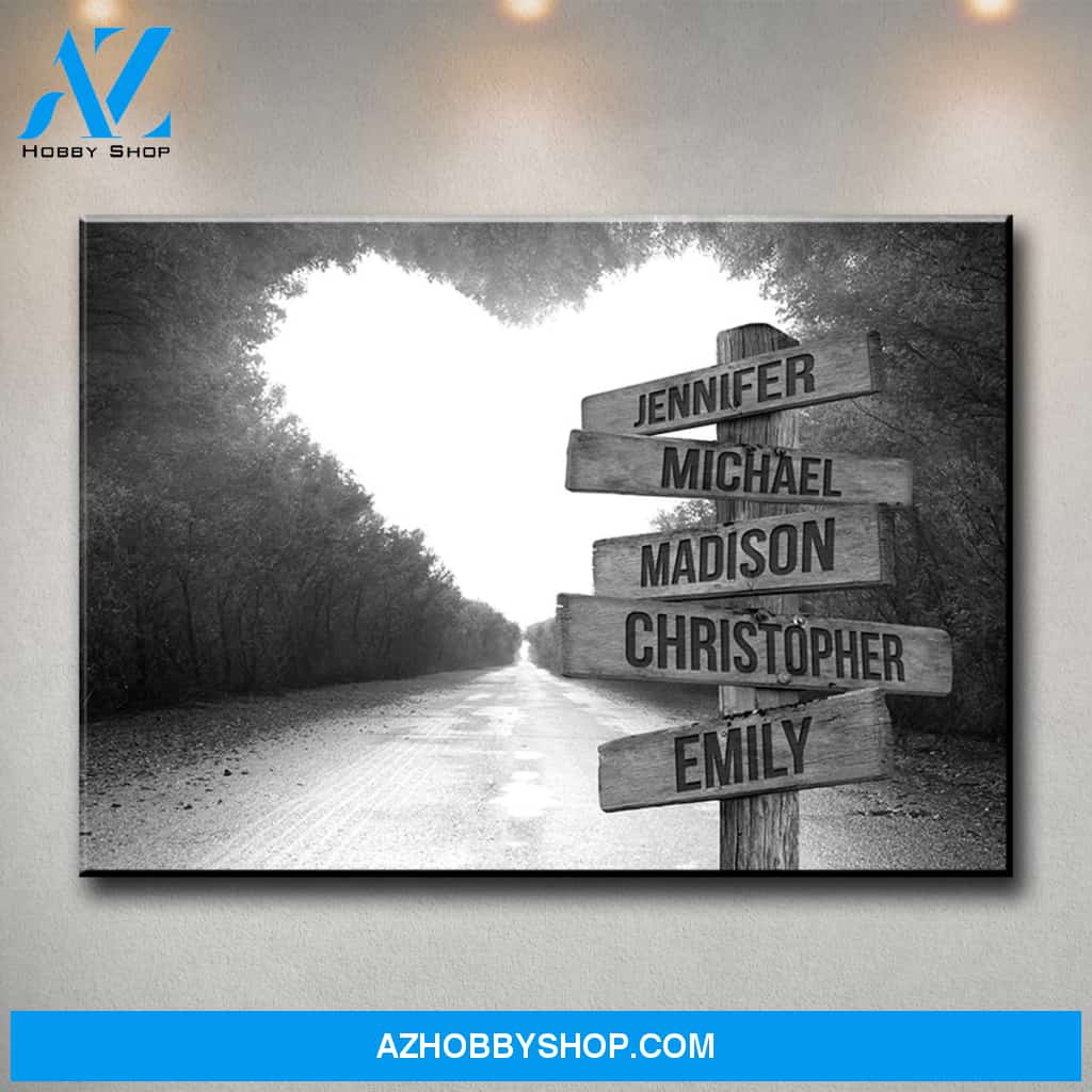 Heart Road Multi-Names Premium Canvas