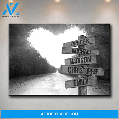 Heart Road Multi-Names Premium Canvas
