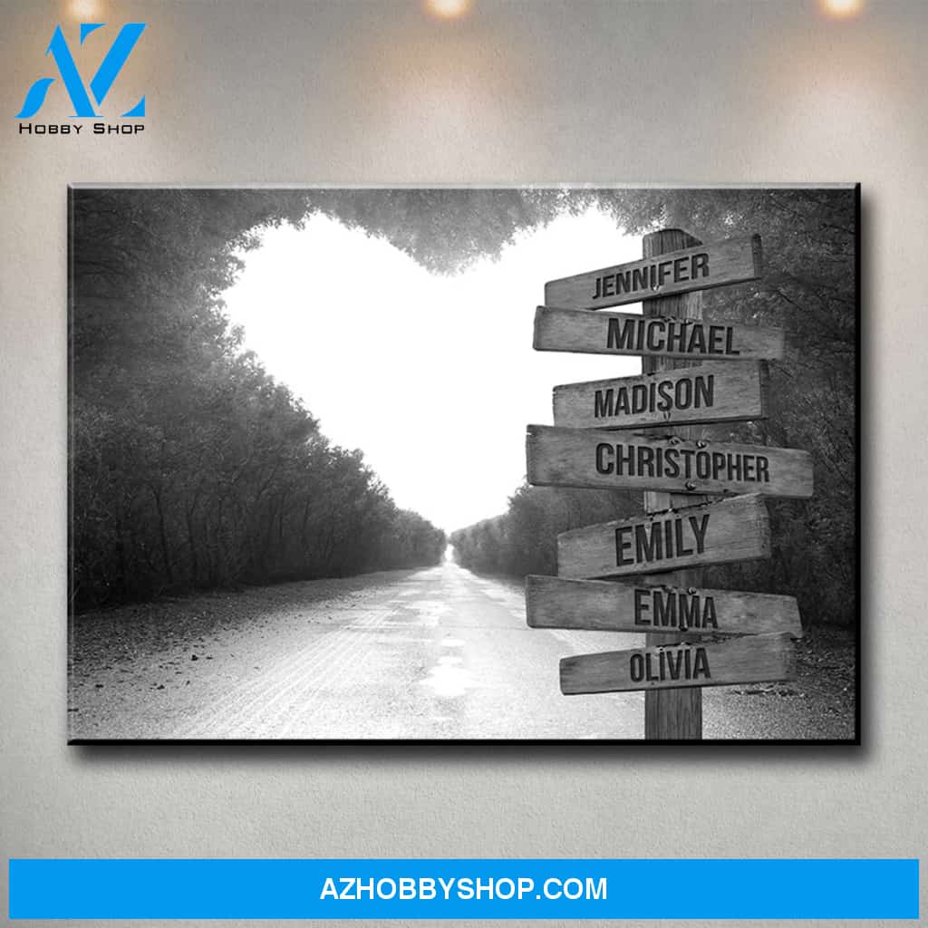 Heart Road Multi-Names Premium Canvas