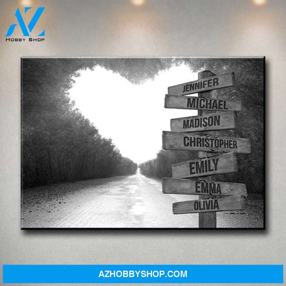 Heart Road Multi-Names Premium Canvas