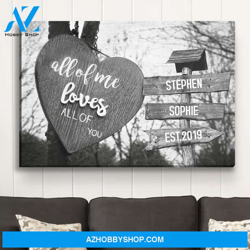 Heart Shape - Personalized Custom Name Canvas