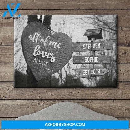 Heart Shape - Personalized Custom Name Canvas