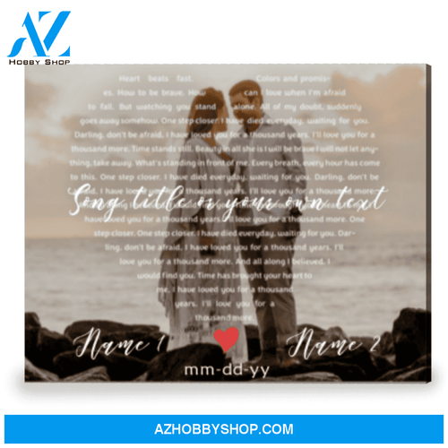 Heart Shaped Lyrics Photo Gift Custom Song Lyric On Canvas Print