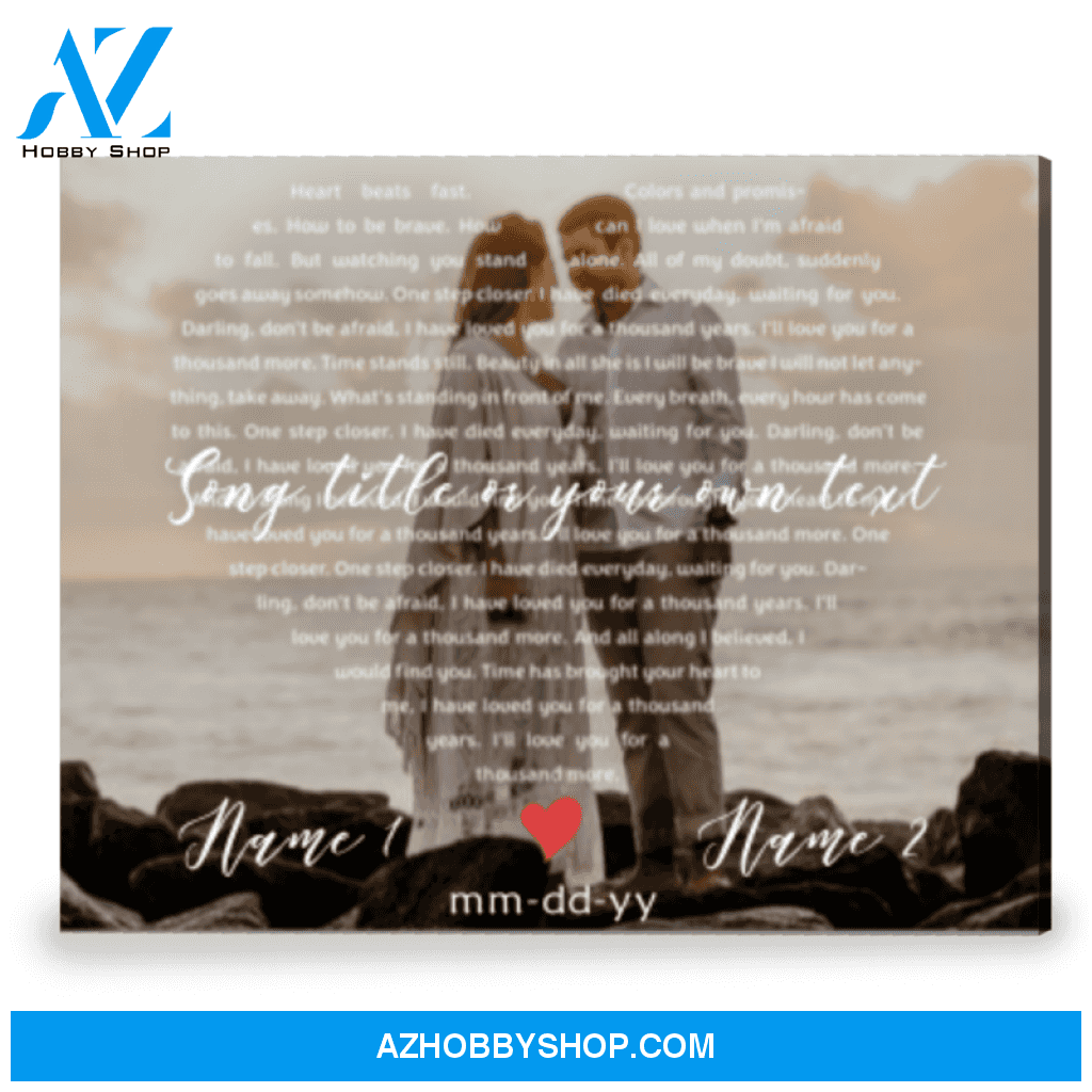 Heart Shaped Lyrics Photo Gift Custom Song Lyric On Canvas Print
