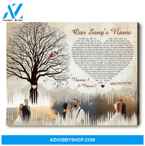 Heart Shaped Song Lyrics Canvas Custom Song Lyrics Couple Canvas Print Personalized Couple Gift