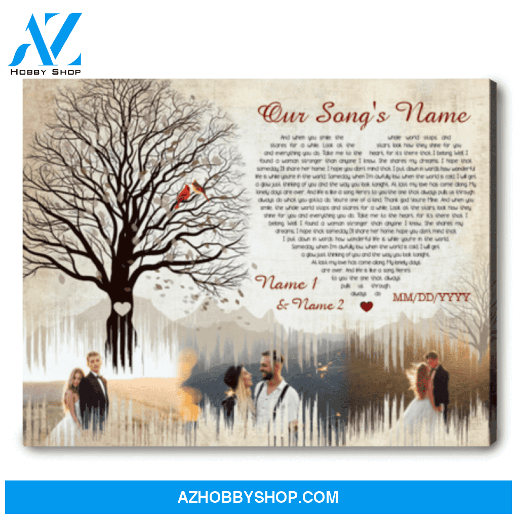 Heart Shaped Song Lyrics Canvas Custom Song Lyrics Couple Canvas Print Personalized Couple Gift