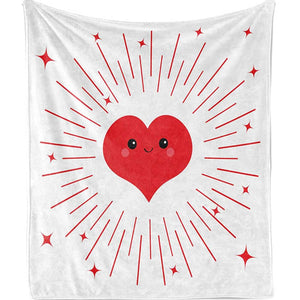 Heart Stripes And Stars Love Affection Valentine's Day Fleece Blanket Home Decor Bedding Couch Sofa Soft And Comfy Cozy