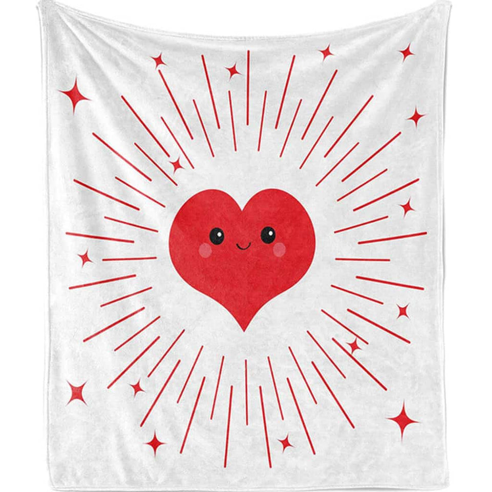 Heart Stripes And Stars Love Affection Valentine's Day Fleece Blanket Home Decor Bedding Couch Sofa Soft And Comfy Cozy