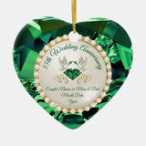 Heart Emerald, 55Th Anniversary Gift Ideas Ceramic Ornament