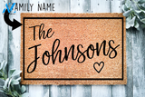 Heartful Custom Family Name Doormat | Welcome Mat | House Warming Gift