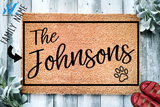 Heartful Paw Custom Family Name Doormat | Welcome Mat | House Warming Gift
