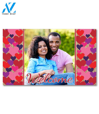 Hearts & Burlap Photo Doormat - 18" x 30"