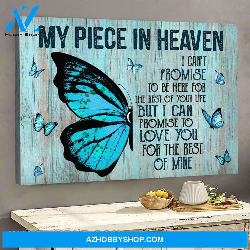 Heaven - Blue butterfly - I can't promise to be here for the rest of your life - Landscape Canvas Prints, Wall Art