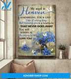 Heaven - Blue flower in glass vase - You will always be the miracle - Portrait Canvas Prints, Wall Art