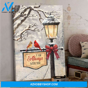 Heaven - Cardinal next to the street light - I am always with you - Portrait Canvas Prints, Wall Art