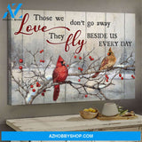 Heaven - Cardinal winter scene - Those we love don't go away - Landscape Canvas Prints, Wall Art