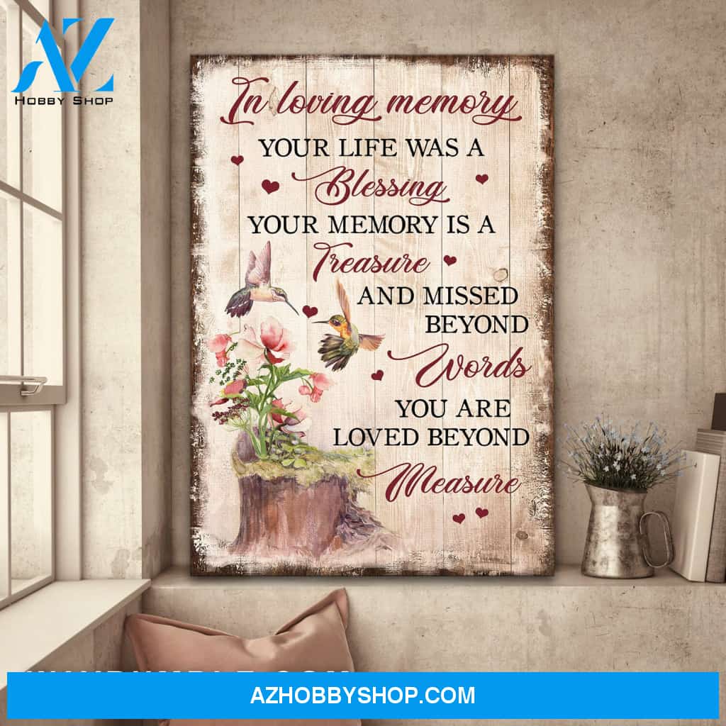 Heaven - Couple of hummingbird - Your life was a blessing - Portrait Canvas Prints, Wall Art