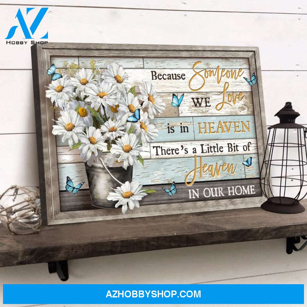 Heaven - Daisy and Butterfly -There's a little bit of heave in our home - Landscape Canvas Prints, Wall Art