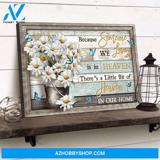 Heaven - Daisy and Butterfly -There's a little bit of heave in our home - Landscape Canvas Prints, Wall Art