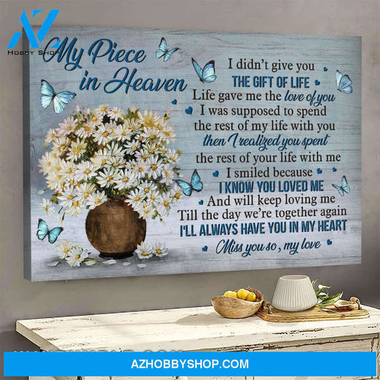 Heaven, Daisy flower painting, I'll always have you in my heart - Flower vase painting Landscape Canvas Prints, Wall Art