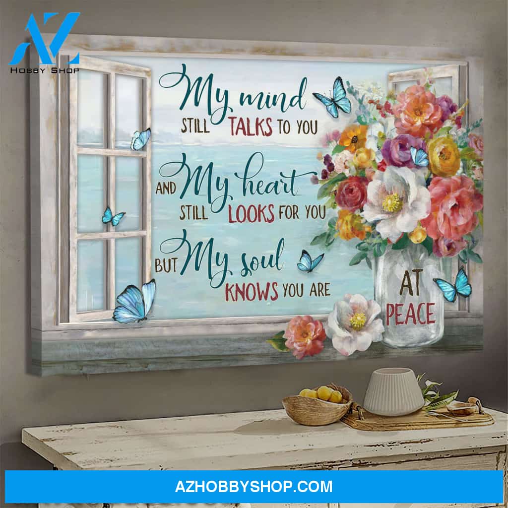Heaven - Flower jar by window - My mind still talks to you - Landscape Canvas Prints, Wall Art