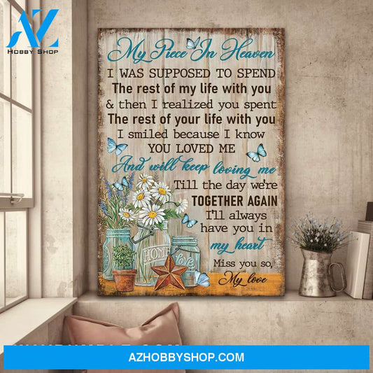Heaven - Flowers in mason jar - I know you love me and will keep loving me - Portrait Canvas Prints, Wall Art