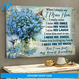 Heaven - Hummingbird and Blue flower - I miss him - Landscape Canvas Prints, Wall Art