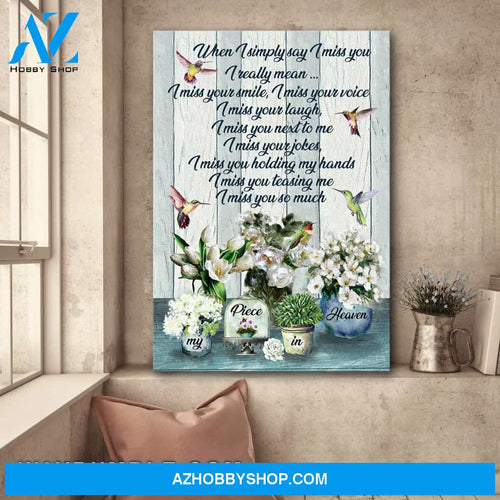 Heaven - I miss your smile - Portrait Canvas Prints, Wall Art