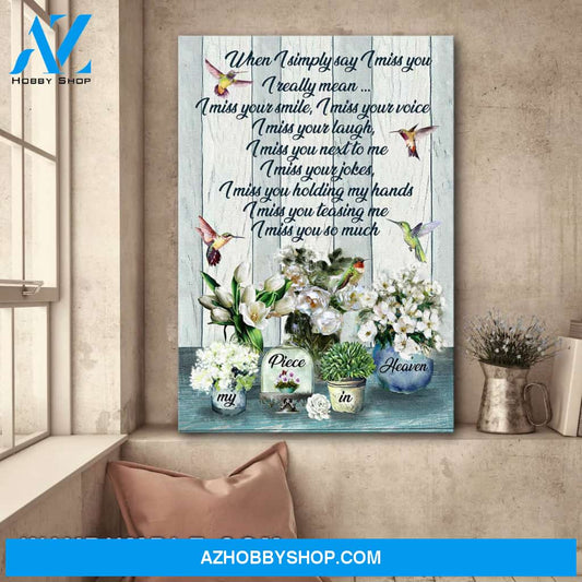 Heaven - I miss your smile - Portrait Canvas Prints, Wall Art