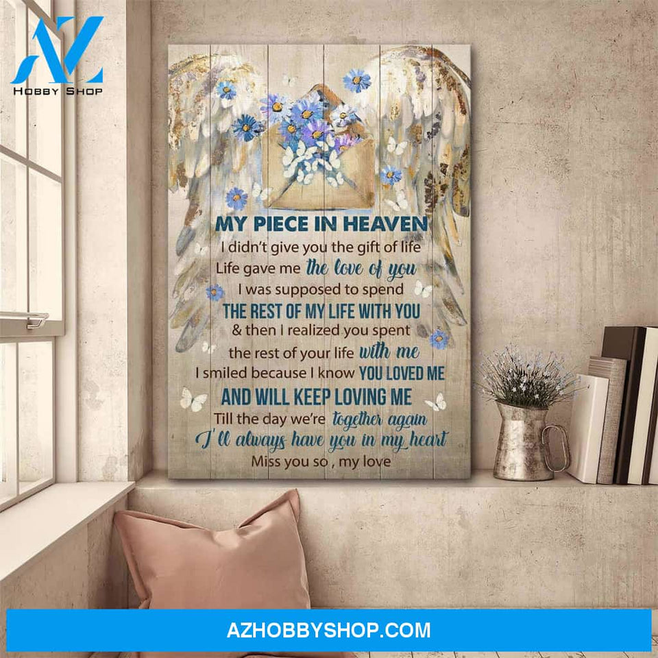 Heaven - Pretty wings - Life gave me the gift of you Portrait Canvas Prints, Wall Art