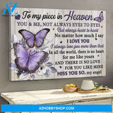 Heaven - Purple butterfly - You and me, not always eyes to eyes, but always heart to heart - Landscape Canvas Prints, Wall Art