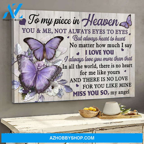 Heaven - Purple butterfly - You and me, not always eyes to eyes, but always heart to heart - Landscape Canvas Prints, Wall Art