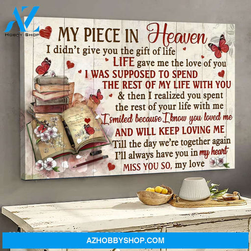 Heaven - Red butterfly with book - I'll always have you in my heart - Landscape Canvas Prints, Wall Art