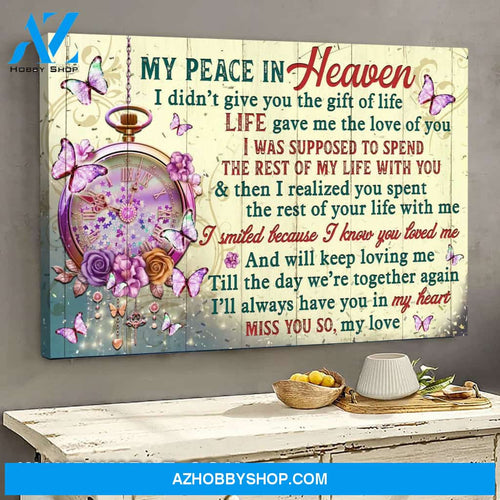 Heaven - Stunning clock - I smiled because I know you loved me Landscape Canvas Prints, Wall Art