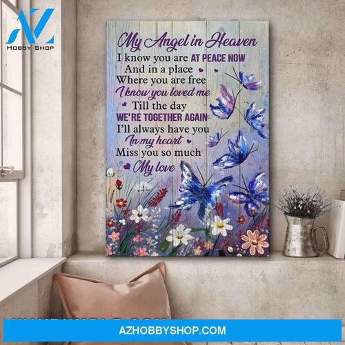 Heaven - Violet butterfly - I'll always have you in my heart - Portrait Canvas Prints, Wall Art