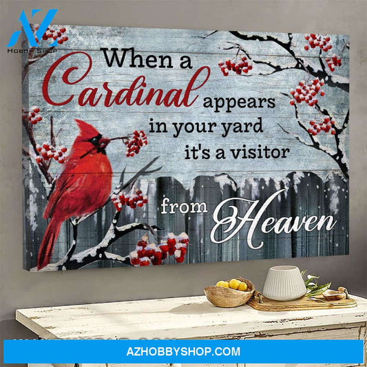 Heaven - When a cardinal appears in your yard It's a visitor from heaven - Landscape Canvas Prints, Wall Art