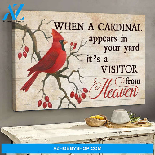 Heaven - When a cardinal appears in your yard, it's a visitor from heaven - Landscape Canvas Prints, Wall Art