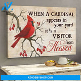 Heaven - When a cardinal appears in your yard, it's a visitor from heaven - Landscape Canvas Prints, Wall Art