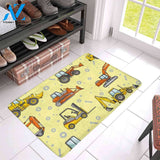 Heavy Machines Excavator Truck Tractor Vehicle Doormat Indoor And Outdoor Mat Entrance Rug Sweet Home Decor Housewarming Gift Gift for Friend Family Birthday New Home