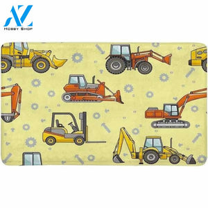 Heavy Machines Excavator Truck Tractor Vehicle Doormat Indoor And Outdoor Mat Entrance Rug Sweet Home Decor Housewarming Gift Gift for Friend Family Birthday New Home