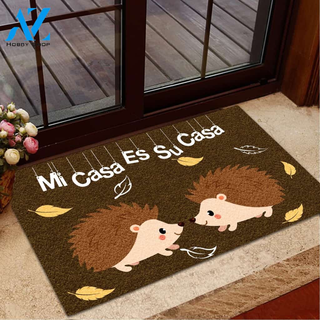 Hedgehog Mi Casa Es Su Casa Doormat | Welcome Mat | House Warming Gift