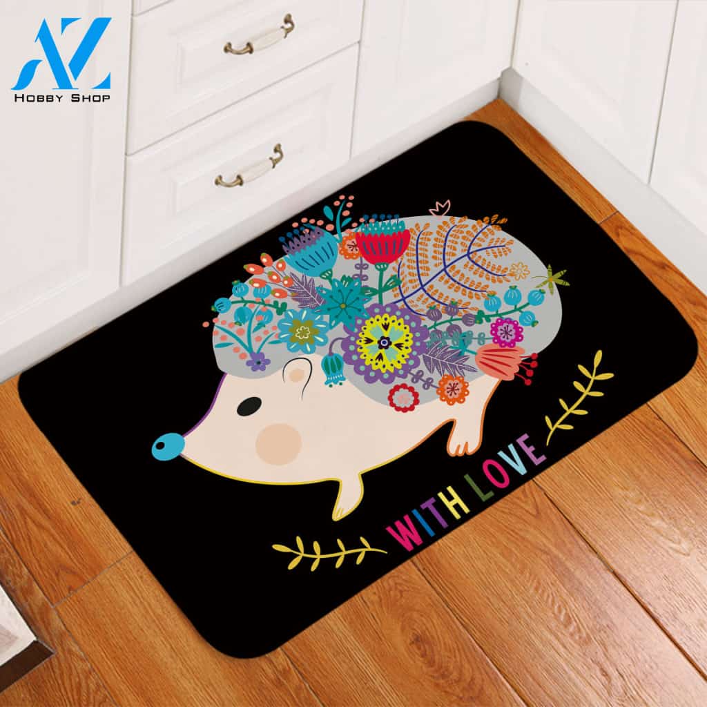 Hedgehog With Love Door Mat
