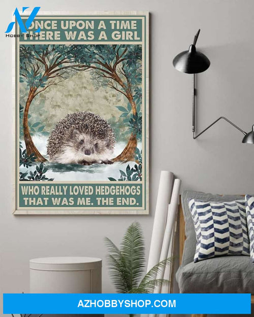 Hedgehogs, Once Upon A Time There Was A Girl Canvas And Poster, Wall Decor Visual Art