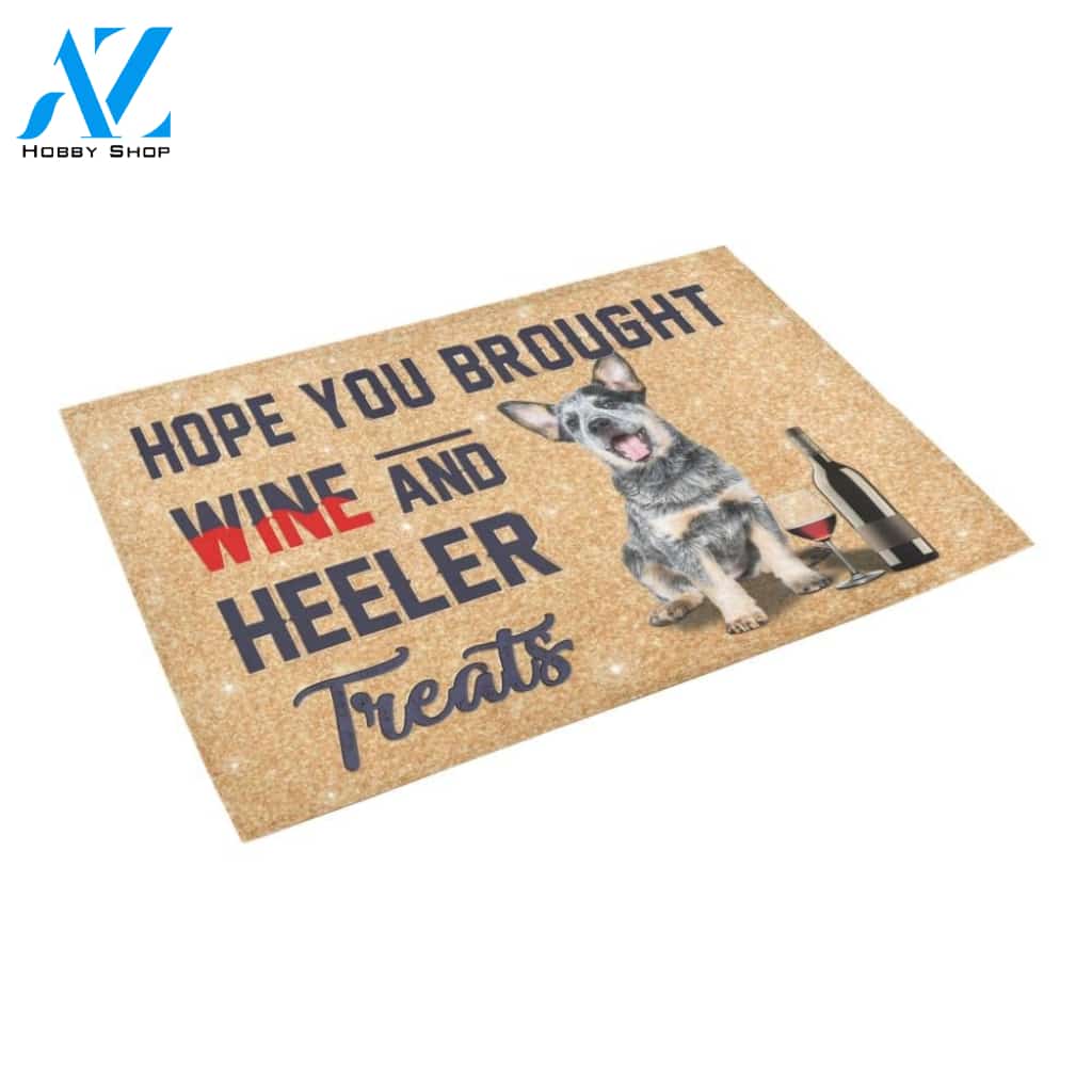 Heeler And Wine Doormat Indoor And Outdoor Mat Entrance Rug Sweet Home Decor Housewarming Gift Gift For Friend Family Stem Feminist