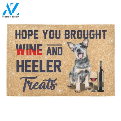 Heeler And Wine Doormat Indoor And Outdoor Mat Entrance Rug Sweet Home Decor Housewarming Gift Gift For Friend Family Stem Feminist