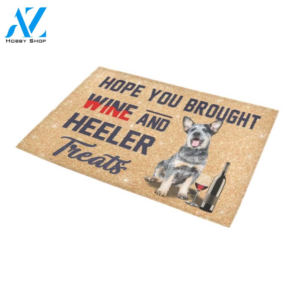 Heeler And Wine Doormat Indoor And Outdoor Mat Entrance Rug Sweet Home Decor Housewarming Gift Gift For Friend Family Stem Feminist