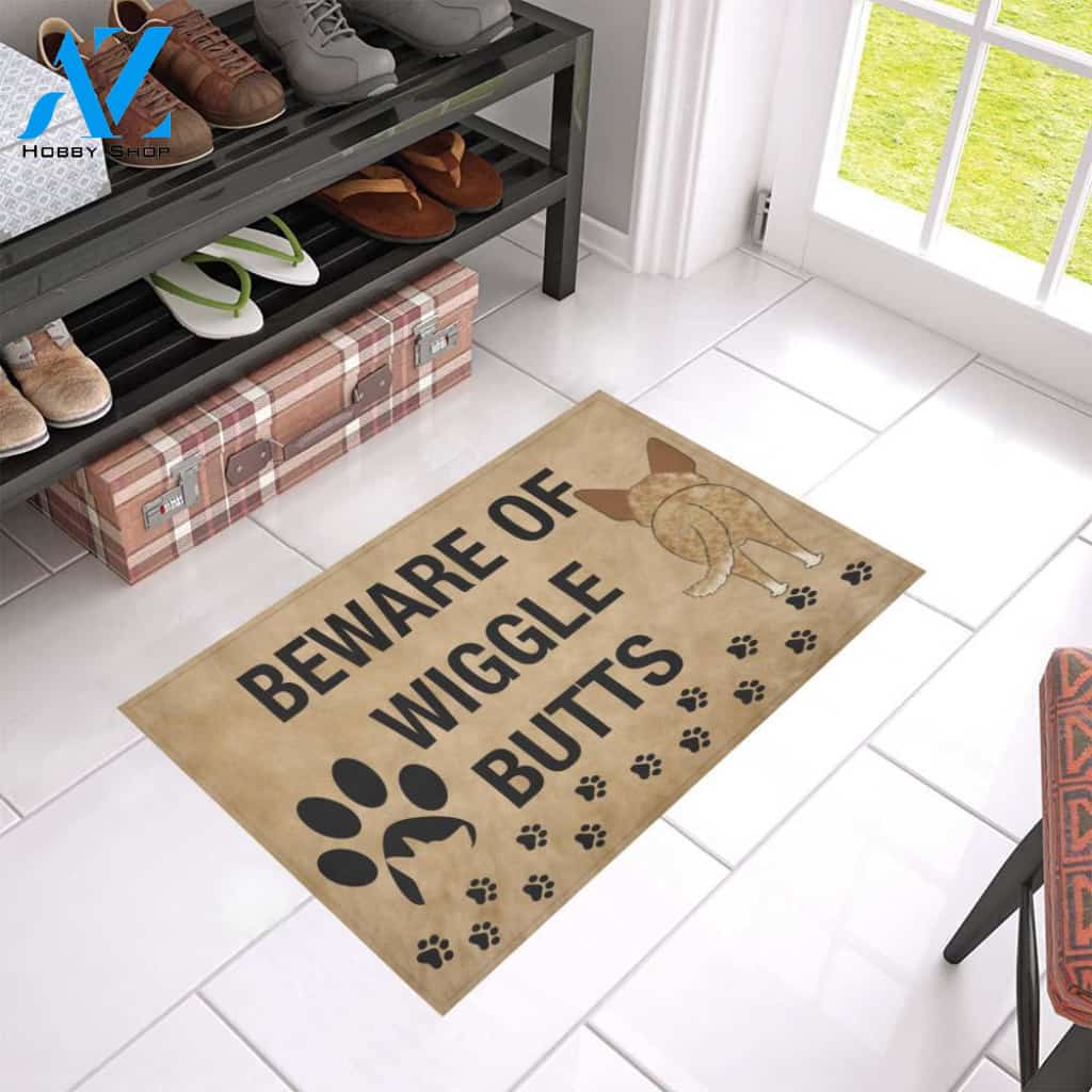 Heeler Beware Of Wiggle Butts Doormat Indoor And Outdoor Mat Entrance Rug Sweet Home Decor Housewarming Gift Gift For Friend Family Stem Feminist