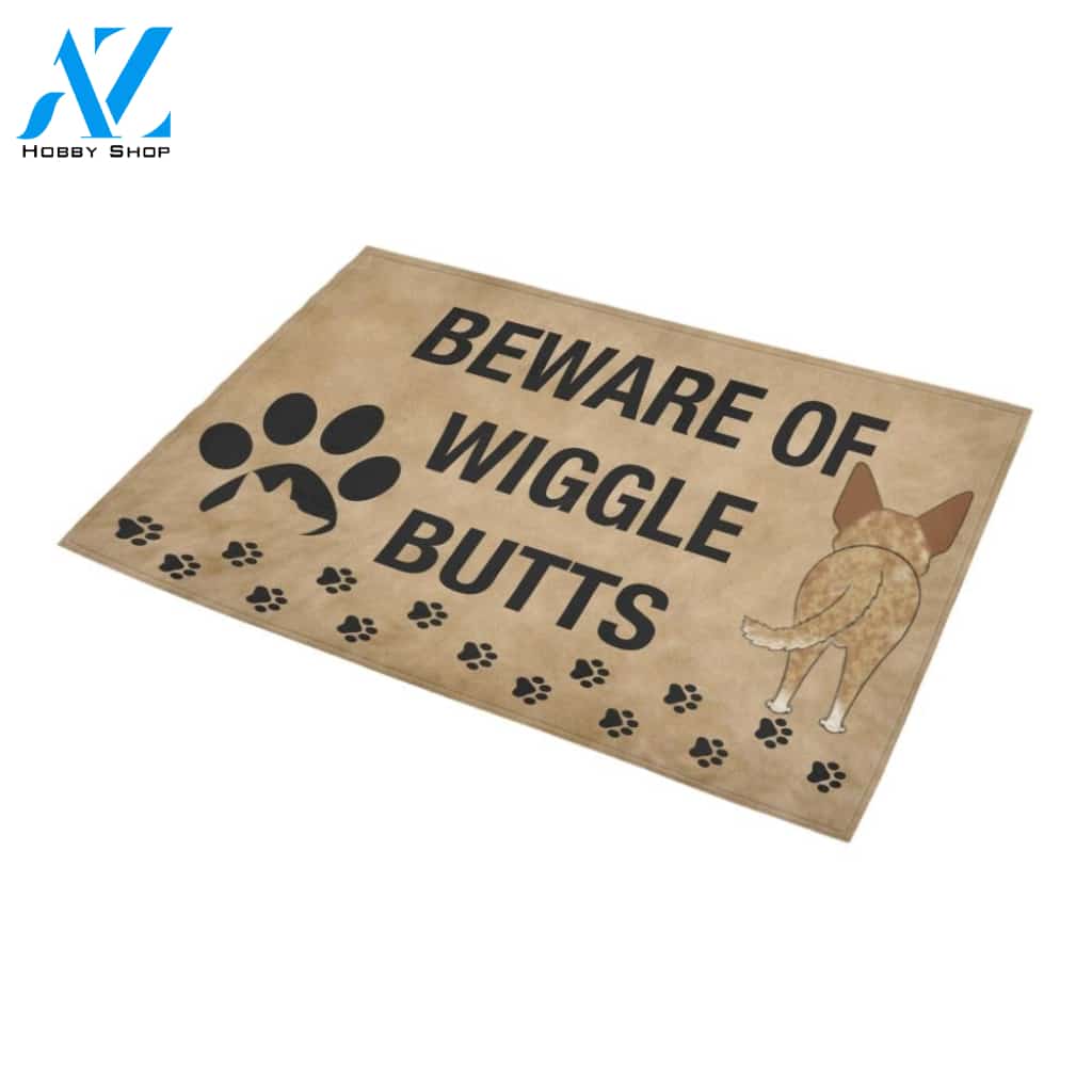 Heeler Beware Of Wiggle Butts Doormat Indoor And Outdoor Mat Entrance Rug Sweet Home Decor Housewarming Gift Gift For Friend Family Stem Feminist
