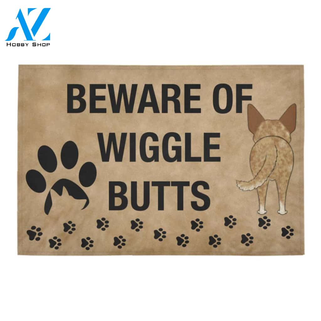 Heeler Beware Of Wiggle Butts Doormat Indoor And Outdoor Mat Entrance Rug Sweet Home Decor Housewarming Gift Gift For Friend Family Stem Feminist